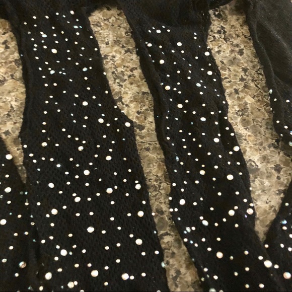 NWT rhinestone fishnet pantyhose sexy crotchless - Picture 9 of 16